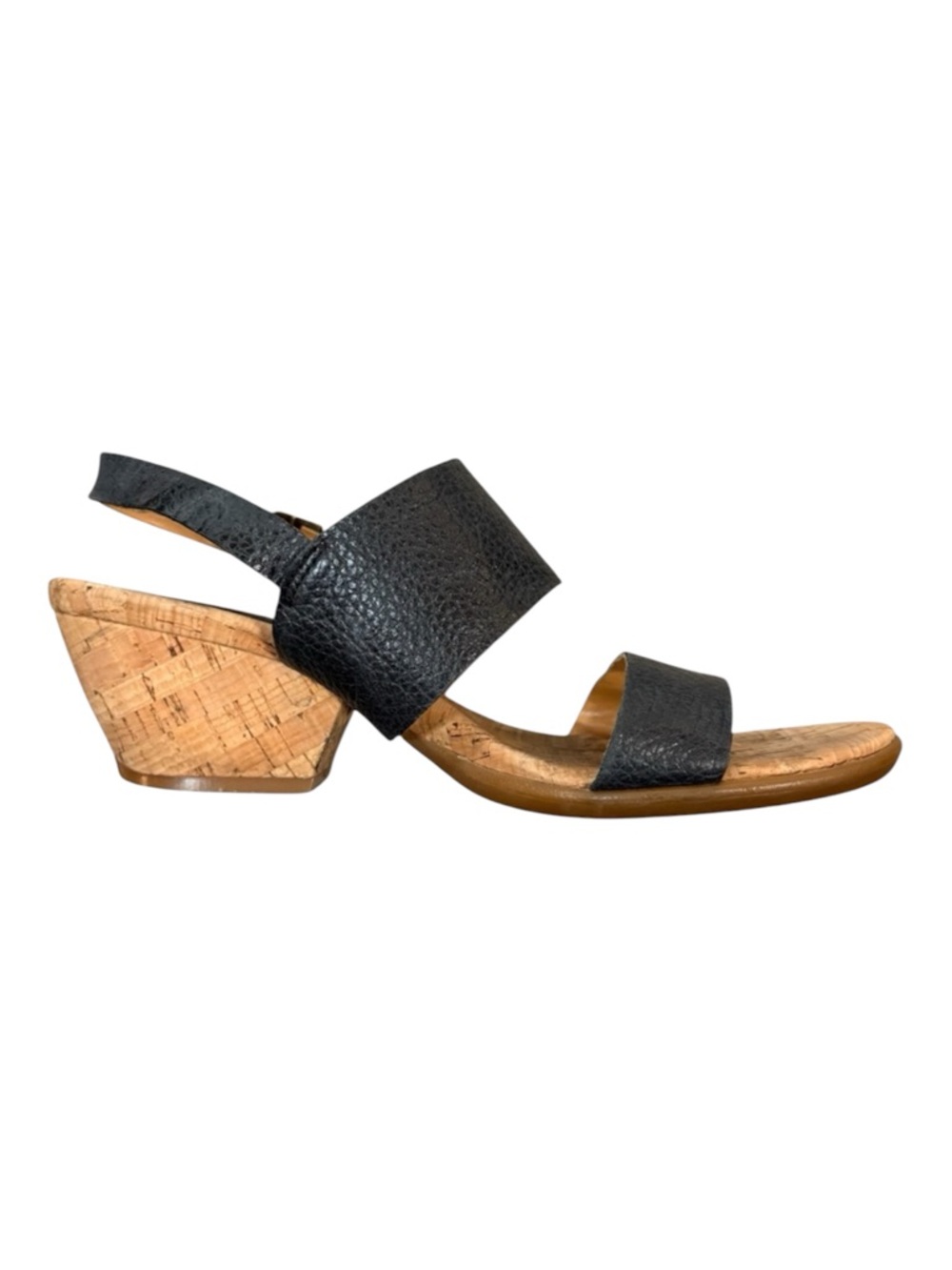 Kork-Ease Leather Vienna Sandals‎ Women's 8M Black Sling Back Open Toe